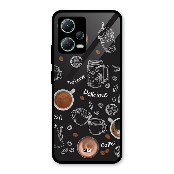 Tea And Coffee Mixture Glass Back Case for Poco X5