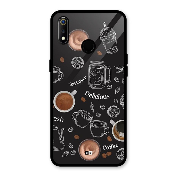 Tea And Coffee Mixture Glass Back Case for Realme 3