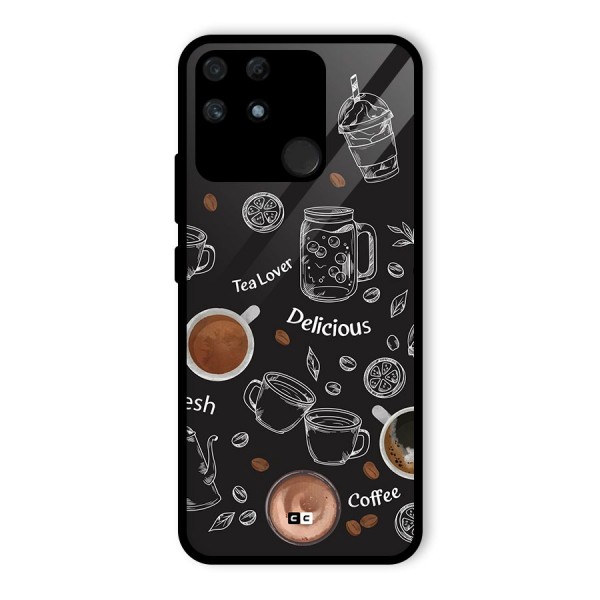 Tea And Coffee Mixture Glass Back Case for Realme Narzo 50A