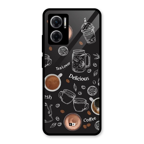 Tea And Coffee Mixture Glass Back Case for Redmi 11 Prime 5G