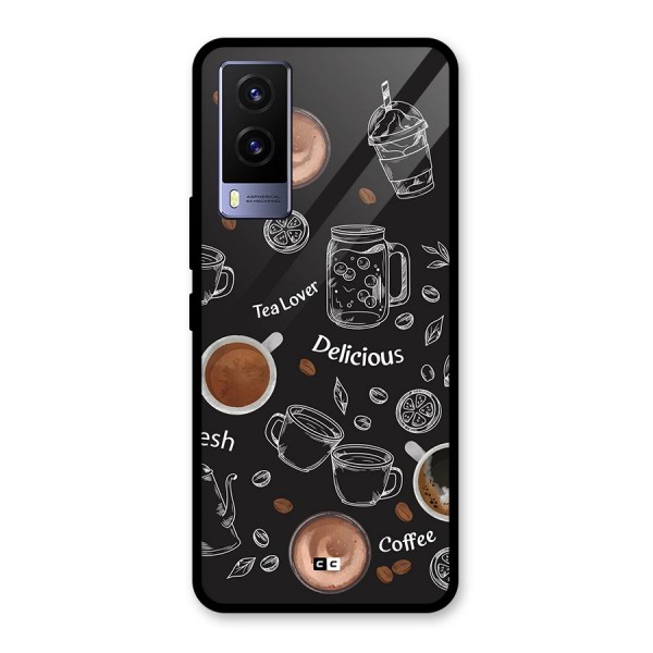 Tea And Coffee Mixture Glass Back Case for Vivo V21e 5G