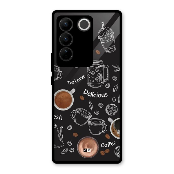 Tea And Coffee Mixture Glass Back Case for Vivo V27