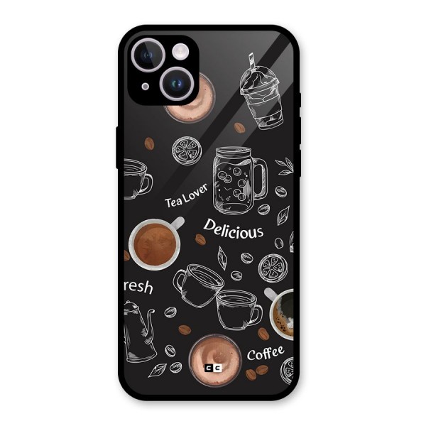 Tea And Coffee Mixture Glass Back Case for iPhone 14 Plus
