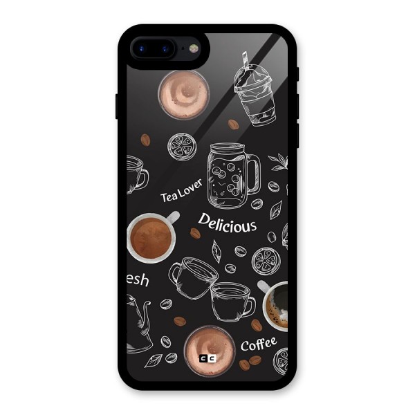 Tea And Coffee Mixture Glass Back Case for iPhone 8 Plus