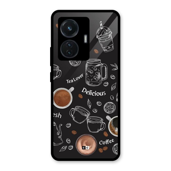 Tea And Coffee Mixture Glass Back Case for iQOO Z6 44W