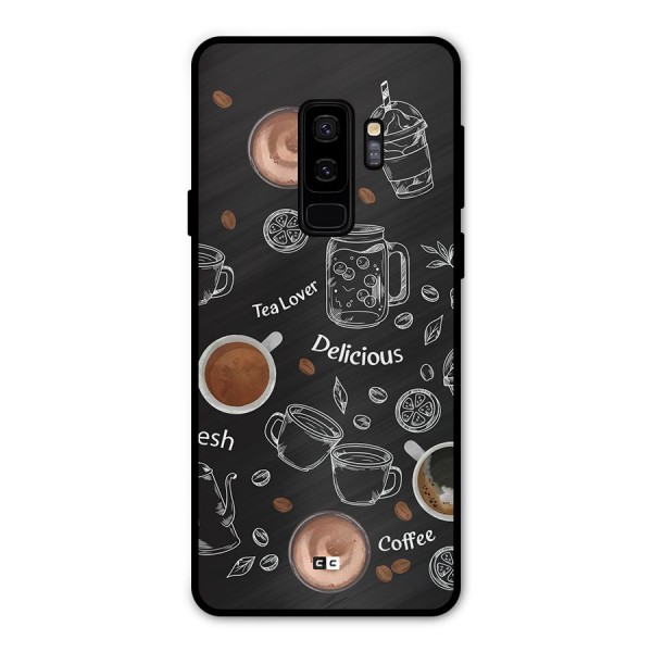 Tea And Coffee Mixture Metal Back Case for Galaxy S9 Plus
