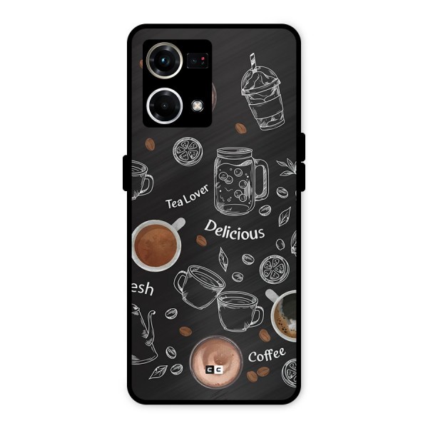 Tea And Coffee Mixture Metal Back Case for Oppo F21 Pro 4G