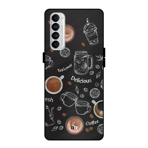 Tea And Coffee Mixture Metal Back Case for Oppo Reno4 Pro