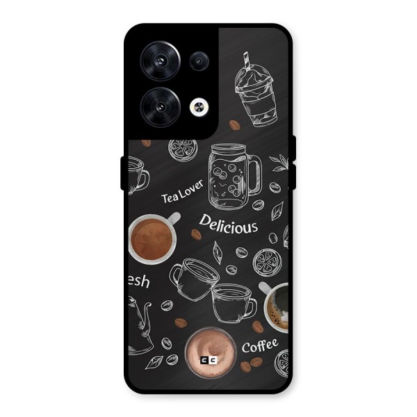 Tea And Coffee Mixture Metal Back Case for Oppo Reno8 5G