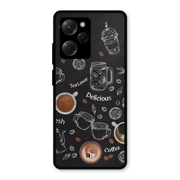 Tea And Coffee Mixture Metal Back Case for Poco X5 Pro
