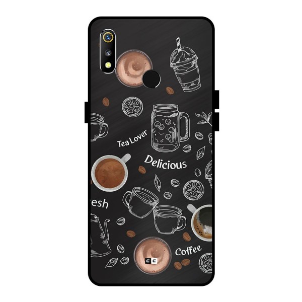 Tea And Coffee Mixture Metal Back Case for Realme 3i
