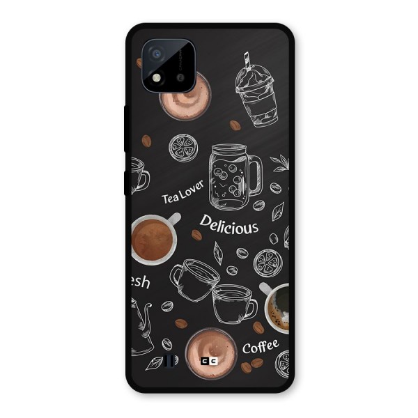 Tea And Coffee Mixture Metal Back Case for Realme C11 2021