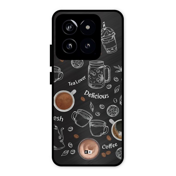 Tea And Coffee Mixture Metal Back Case for Xiaomi 14