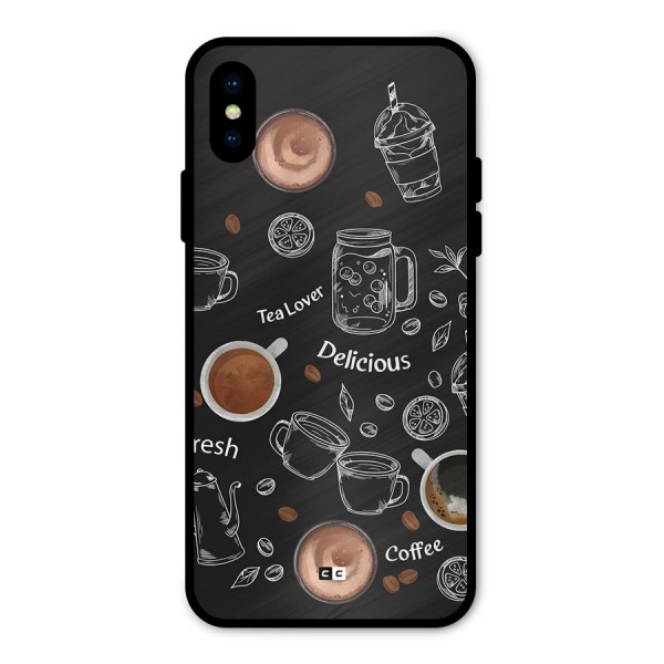 Tea And Coffee Mixture Metal Back Case for iPhone X
