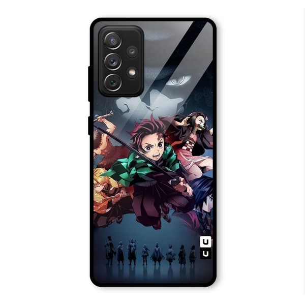 Team Demon Slayer Glass Back Case for Galaxy A72