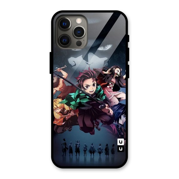 Team Demon Slayer Glass Back Case for iPhone 12 Pro Max