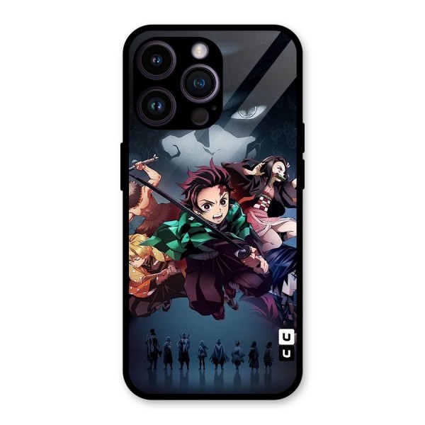 Team Demon Slayer Glass Back Case for iPhone 14 Pro Max