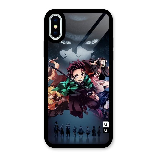 Team Demon Slayer Glass Back Case for iPhone X