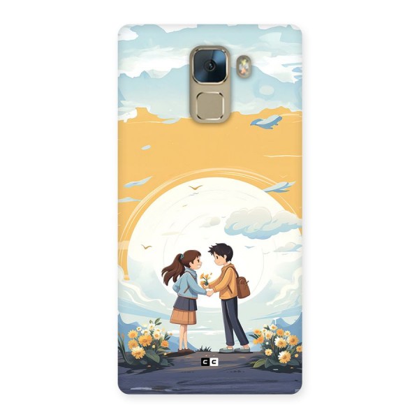 Teenage Anime Couple Back Case for Honor 7