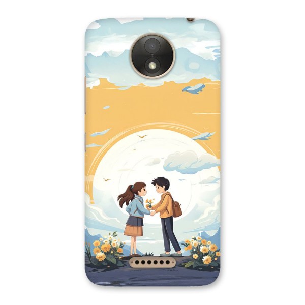 Teenage Anime Couple Back Case for Moto C Plus