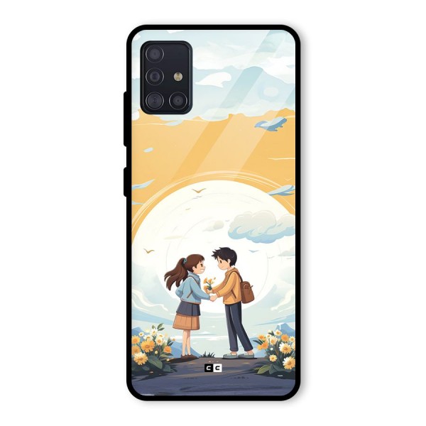 Teenage Anime Couple Glass Back Case for Galaxy A51