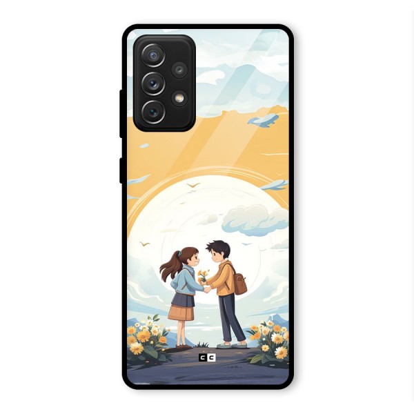 Teenage Anime Couple Glass Back Case for Galaxy A72