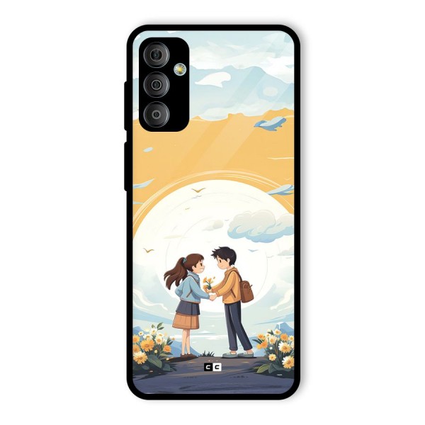 Teenage Anime Couple Glass Back Case for Galaxy F23