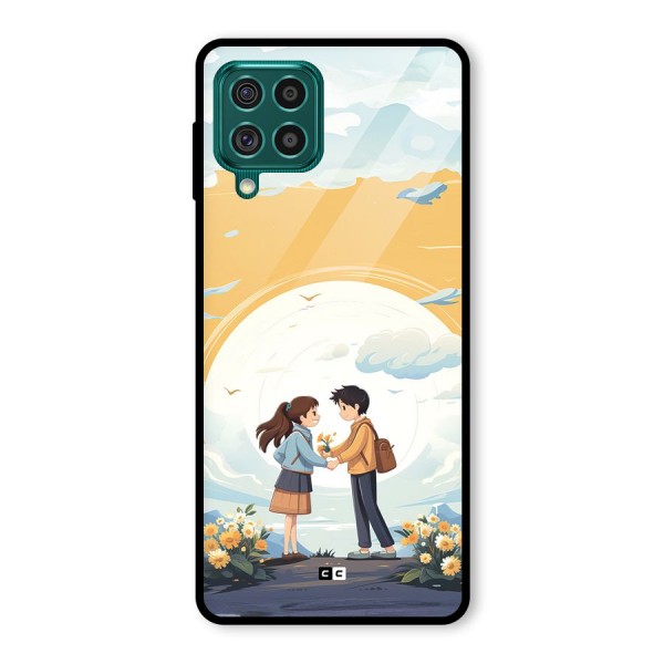 Teenage Anime Couple Glass Back Case for Galaxy F62