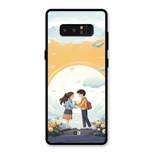 Teenage Anime Couple Glass Back Case for Galaxy Note 8