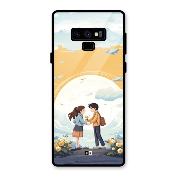 Teenage Anime Couple Glass Back Case for Galaxy Note 9