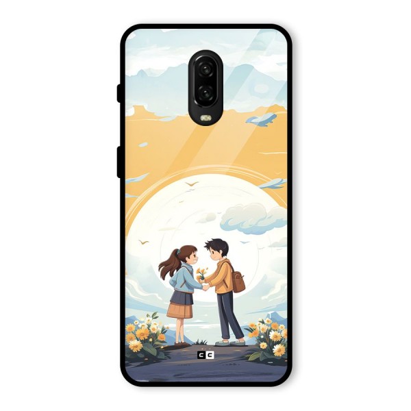 Teenage Anime Couple Glass Back Case for OnePlus 6T