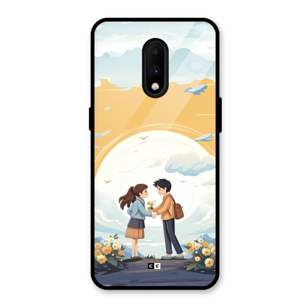 Teenage Anime Couple Glass Back Case for OnePlus 7