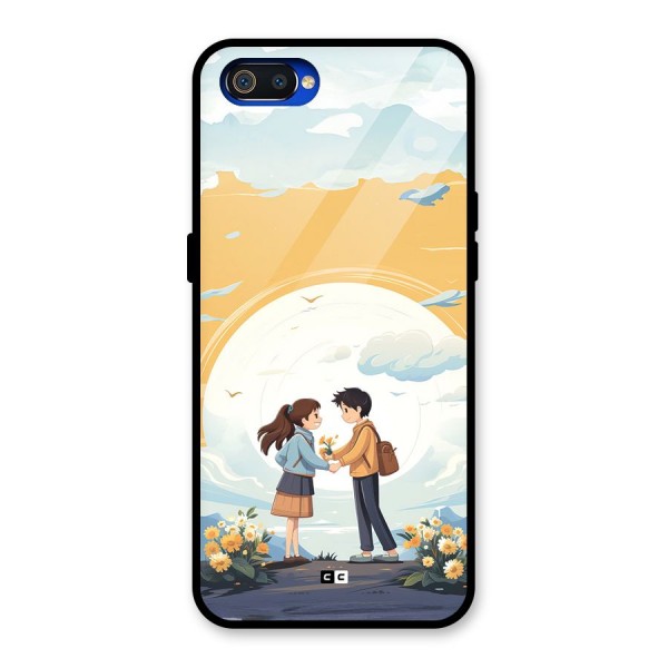 Teenage Anime Couple Glass Back Case for Realme C2