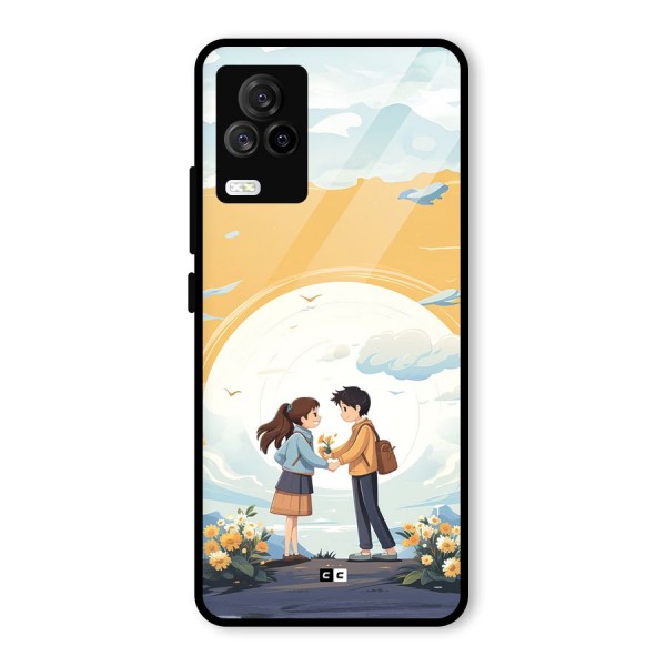 Teenage Anime Couple Glass Back Case for Vivo iQOO 7 Legend 5G