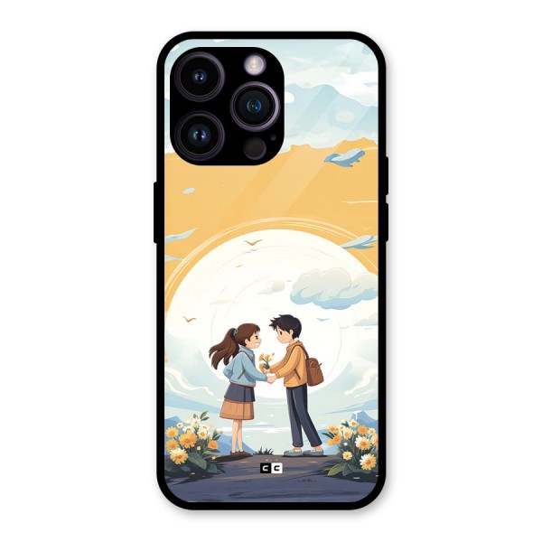 Teenage Anime Couple Glass Back Case for iPhone 14 Pro Max