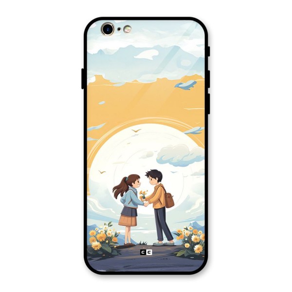 Teenage Anime Couple Glass Back Case for iPhone 6 6S