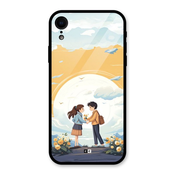 Teenage Anime Couple Glass Back Case for iPhone XR