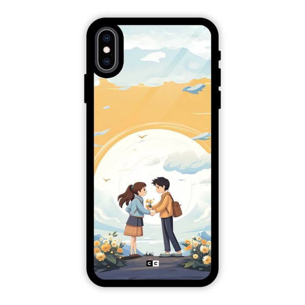 Teenage Anime Couple Glass Back Case for iPhone XS Max