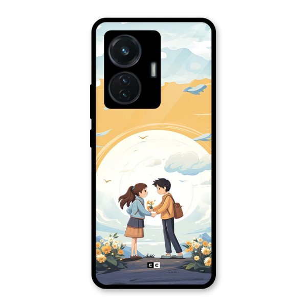 Teenage Anime Couple Glass Back Case for iQOO Z6 44W