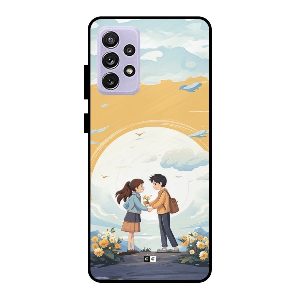 Teenage Anime Couple Metal Back Case for Galaxy A72