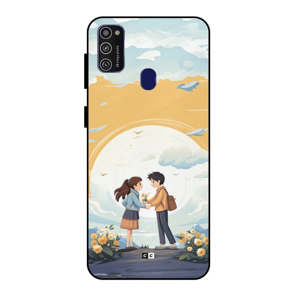 Teenage Anime Couple Metal Back Case for Galaxy M30s