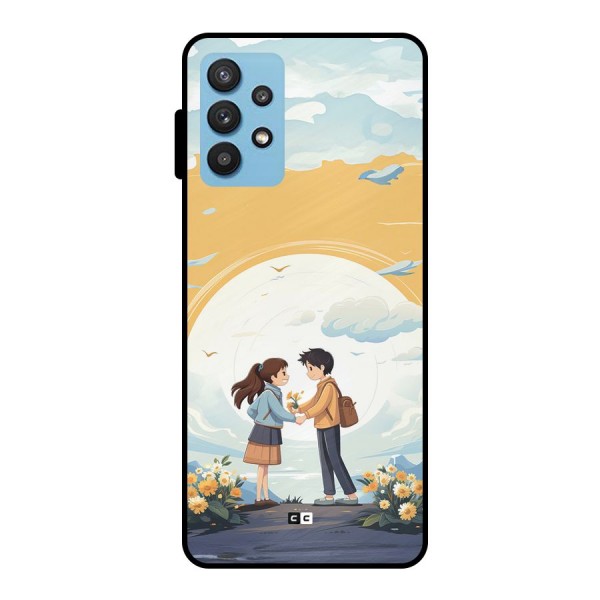 Teenage Anime Couple Metal Back Case for Galaxy M32 5G