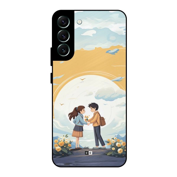 Teenage Anime Couple Metal Back Case for Galaxy S22 Plus 5G