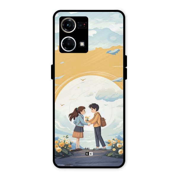 Teenage Anime Couple Metal Back Case for Oppo F21 Pro 4G