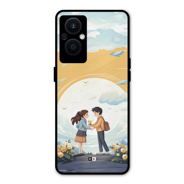 Teenage Anime Couple Metal Back Case for Oppo F21s Pro 5G