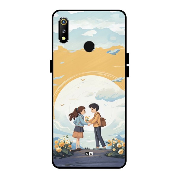 Teenage Anime Couple Metal Back Case for Realme 3