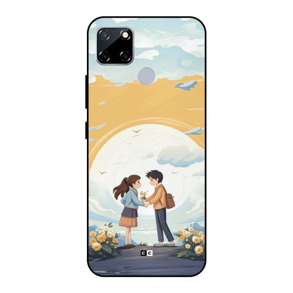 Teenage Anime Couple Metal Back Case for Realme Narzo 30A