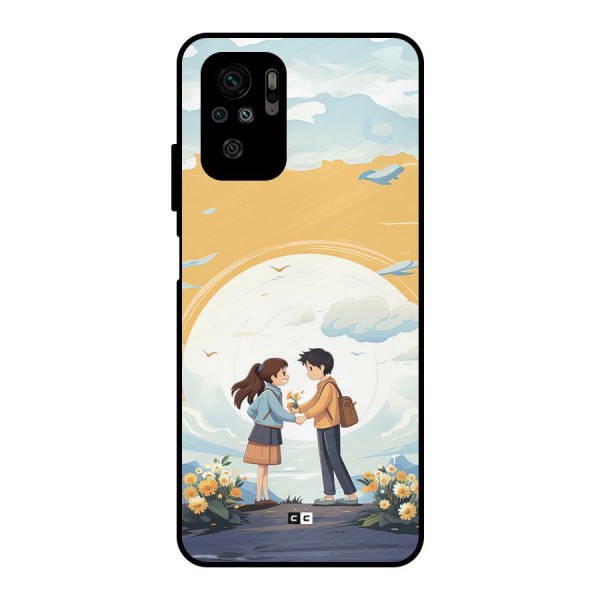 Teenage Anime Couple Metal Back Case for Redmi Note 10
