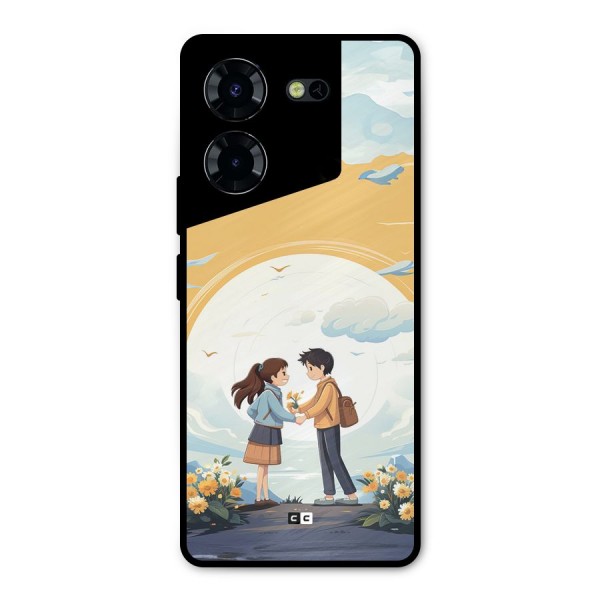 Teenage Anime Couple Metal Back Case for Tecno Pova 5 Pro 5G