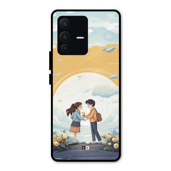 Teenage Anime Couple Metal Back Case for Vivo V23 Pro